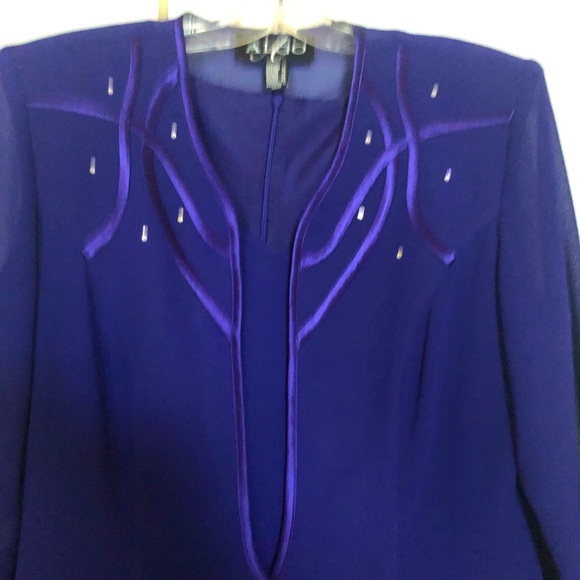 Mother-of-the -bride dress. Size 10. Deep royal blue. Made in Canada, by ALGO. - Picture 1 of 6